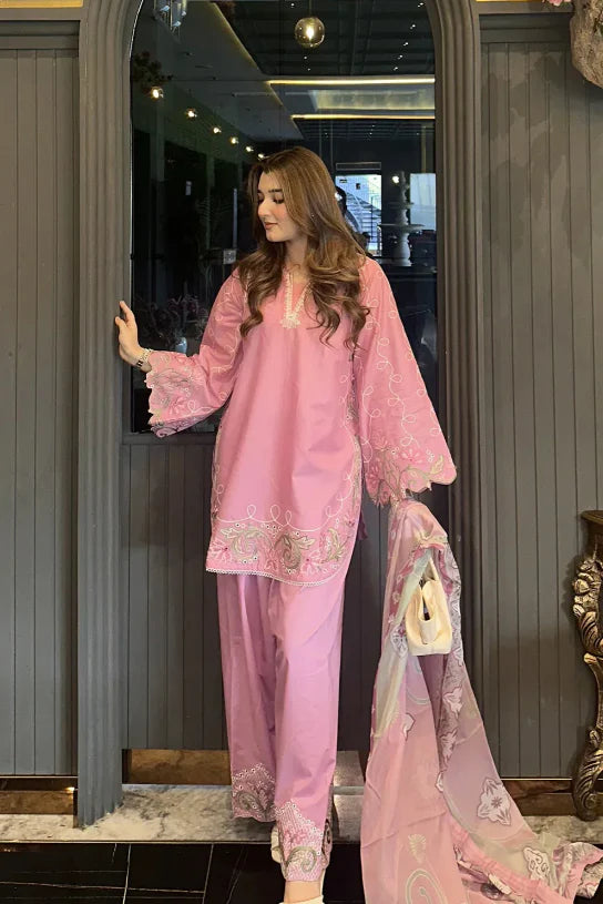 Ghazal Pink(Embroidery 3pcs)