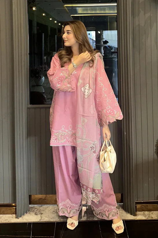 Ghazal Pink(Embroidery 3pcs)